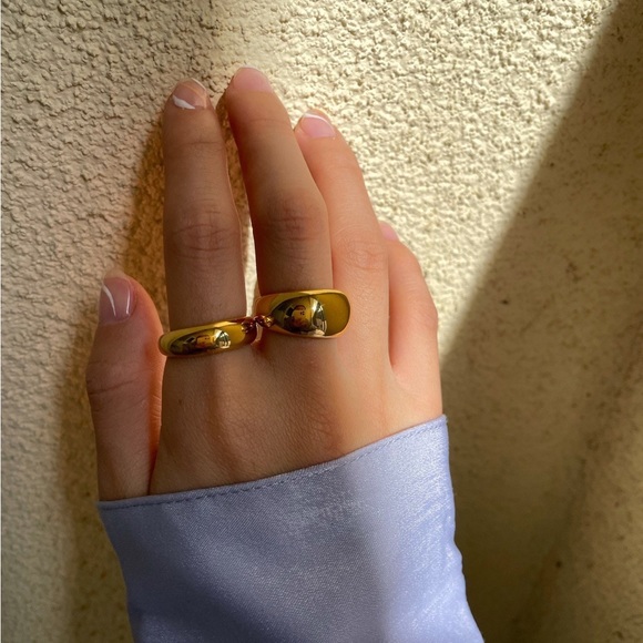 🔥18K Gold Plated WIDE Dome Ring - Picture 3 of 7